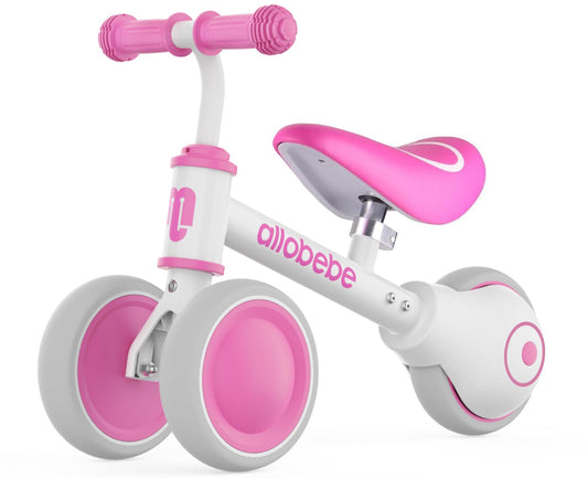 Baby Balance Bike, Cute Toddler Bikes 12-36 Months Gifts for 1 Year Old Girl Bike to Train Baby from Standing to Running with Adjustable Seat Silent & Soft 3 Wheels