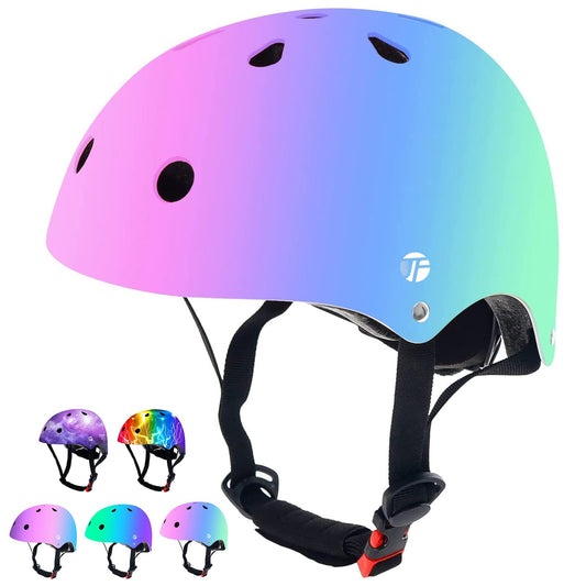 Adjustable Color Gradient Skateboard Helmet for 3-5-8-14+Ages